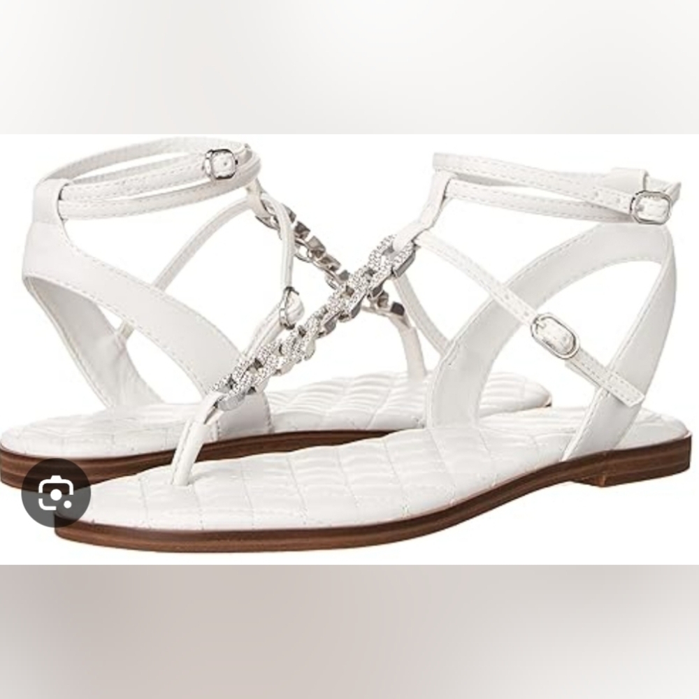 🚫 SOLD GUESS Rhinestone Chainlink Sandals